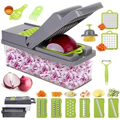 Jadilah kreatif di dapur dengan mesin pemotong buah-buahan Mandolin 12 In 1