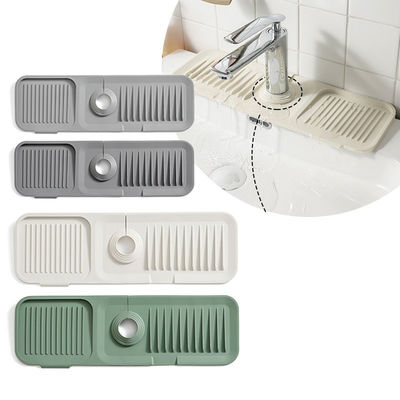 Karpet bawah silikon tahan air untuk kamar mandi dan dapur Countertop Faucet Light Gray