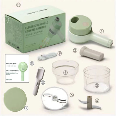 Eropa Portable 4 in 1 Vegetable Cutter Set Smart Gadget Electric Slicer Kitchen Chopper
