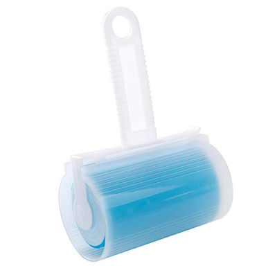 Blue Pet Hair Remover Lint Roller dengan lembaran lengket yang dapat digunakan kembali dan penutup yang bisa dicuci