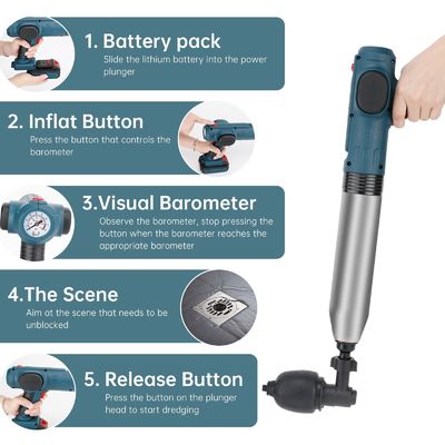 Rumah tangga stainless steel inflator tekanan tinggi untuk dapur wastafel toilet pompa plunger