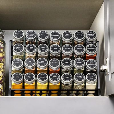 4 Lapisan Wire Iron Mesh Spice Jar Rack untuk Organisasi Dapur Rack Ukuran 30*9.8*23.3cm