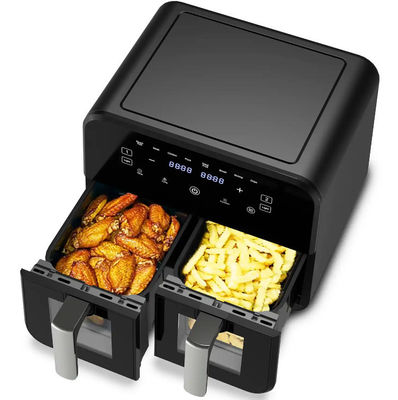 9L Touch Screen Double Air Fryer Listrik Deep Fryer Smart Rack Tanpa Minyak Rumah Tangga