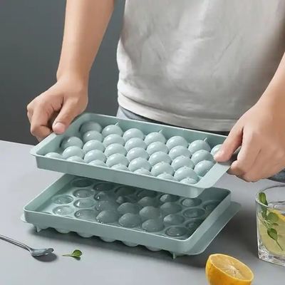 PP 33 Kerucut Lingkaran Bola Ice Cube Tray Bola Plastik Ice Ball Maker Cetakan dengan Tutup