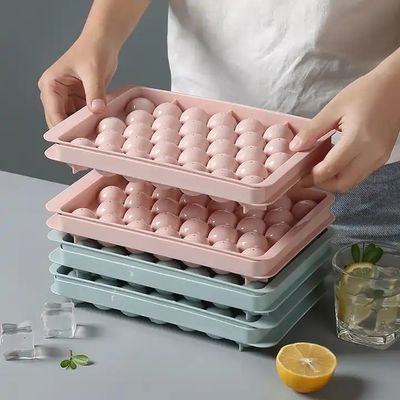 PP 33 Kerucut Lingkaran Bola Ice Cube Tray Bola Plastik Ice Ball Maker Cetakan dengan Tutup