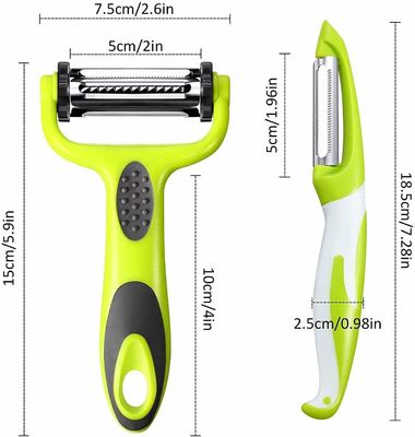 Aman Sayuran Prep Diisi Peeler Julienne Peeler dan Mandolin Slicer di 19 * 2.5 * 2cm Ukuran