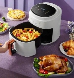 Komersial 8l stainless steel Liner Custom Silver Crest Air Fryers untuk memasak