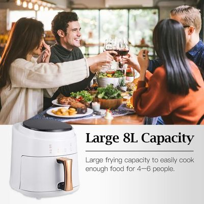 Komersial 8l stainless steel Liner Custom Silver Crest Air Fryers untuk memasak