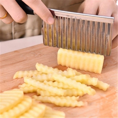 Stainless Steel Crinkle Knife Ideal untuk Wavy Cut Sayuran dan Kentang di Dapur