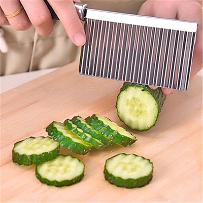 Stainless Steel Crinkle Knife Ideal untuk Wavy Cut Sayuran dan Kentang di Dapur