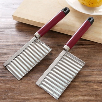 Stainless Steel Crinkle Knife Ideal untuk Wavy Cut Sayuran dan Kentang di Dapur