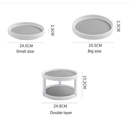Plastic Kitchen Turntable Organizer untuk Barang Rempah-rempah dan Penempatan Buah Standing Type
