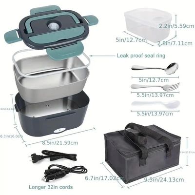 Mobil Truk Kantor Makanan Pemanas Pemanas Portable Lunch Box listrik dengan kantong isolasi
