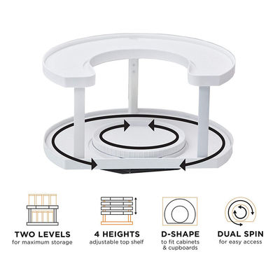 Memaksimalkan Ruang dan Menjaga Rempah-rempah Terorganisir Dengan Ini Double Rotating Turntable Rempah-rempah Rak