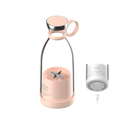Portable Rechargeable USB Blender Juicer 350ml 4 Blades Pink Mini Electric untuk perjalanan