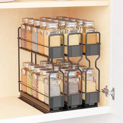 Mengatur Kamar Mandi Anda dengan Efisien dengan 2 Lapisan Sliding Pull Out Spice Rack Organizer