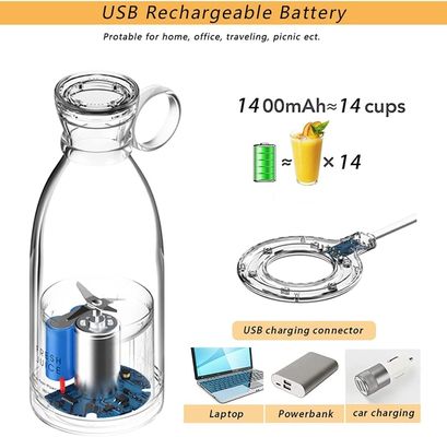 Tidak ada Mini Juicer Cup Plastik USB Portable Blender untuk Shakes dan Smoothies