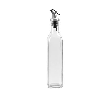 Square Kalsium Na Kaca Cuka Botol Dispenser Minyak Zaitun dengan Nozzle