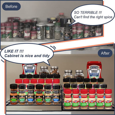 28.8*15.5*29.8cm Lacquer Spice Rack Organizer untuk Dapur Countertop Kamar Mandi