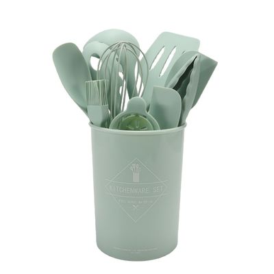 Set Spatula Silikon Dapur dengan Ember Penyimpanan 12 Bagian Baking Cookware Non-Stick Tools