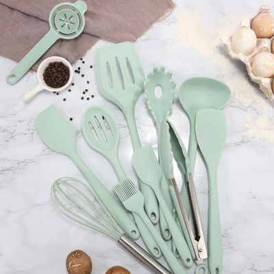 Set Spatula Silikon Dapur dengan Ember Penyimpanan 12 Bagian Baking Cookware Non-Stick Tools