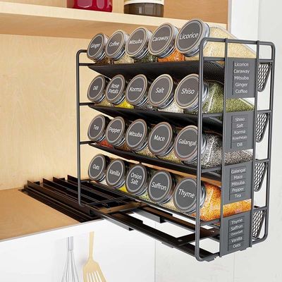 Praktis 4 Layer Pull Out Spice Organizer untuk kabinet dan organisasi dapur