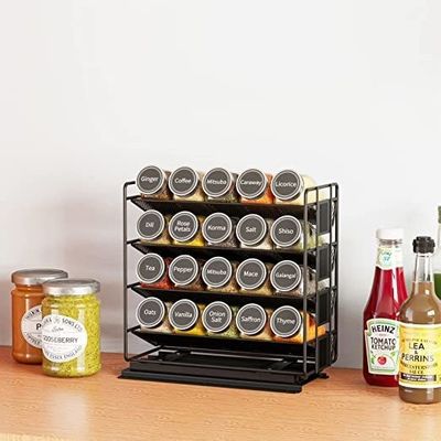 Praktis 4 Layer Pull Out Spice Organizer untuk kabinet dan organisasi dapur