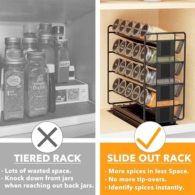 Praktis 4 Layer Pull Out Spice Organizer untuk kabinet dan organisasi dapur