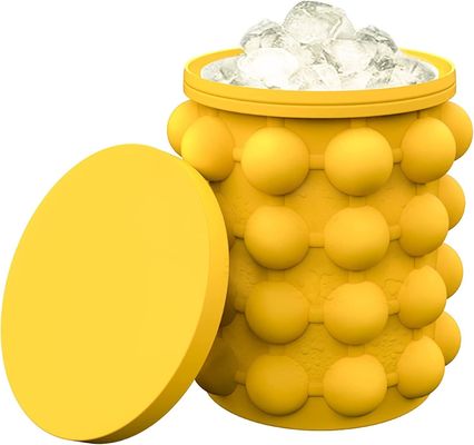 267 Gram Portable Silicone Half Round Space Saving Ice Bucket dengan Tutup Biru / Merah / Kuning