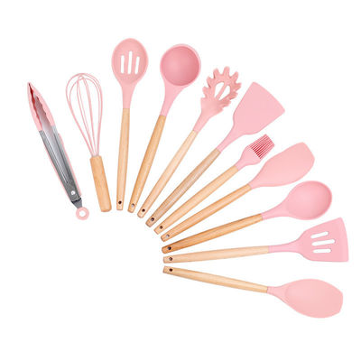 Set 18 Piece Green Silicone Cookware dengan Storage Bucket Non-Stick Spatula Termasuk