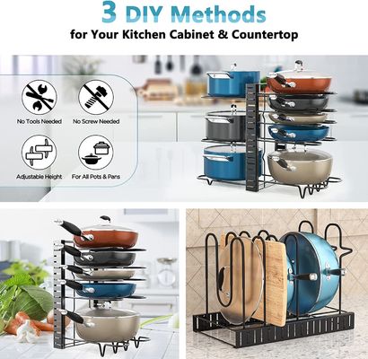Pot dan Pan Organiser 8 Tier Rack dengan 3 Metode DIY