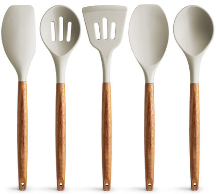 Set Peralatan Masak Suhu Tinggi untuk Dapur 5 Piece Non-Stick Silicone Spatula Spoon