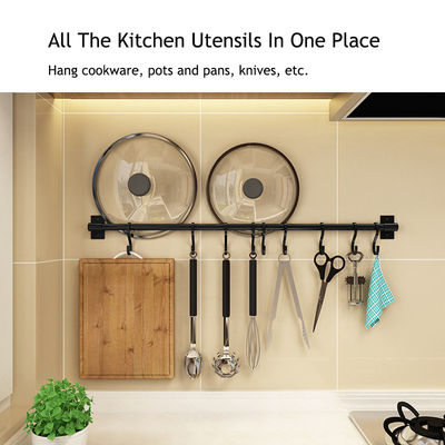 Novelty Hooks 30cm Metal Rod Non Perforated Spice Storage untuk peralatan dapur menggantung