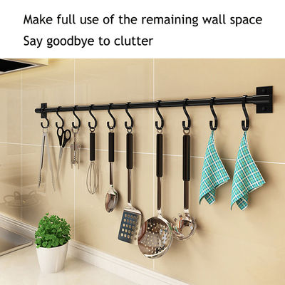 Novelty Hooks 30cm Metal Rod Non Perforated Spice Storage untuk peralatan dapur menggantung