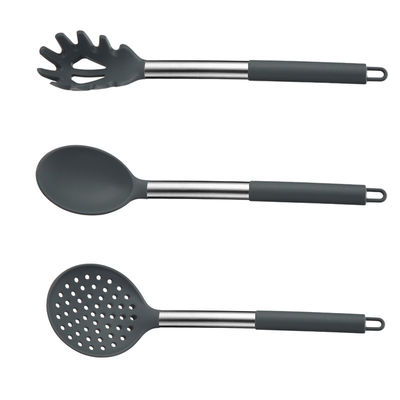 Spatula anti lengket dan sendok yang bocor dengan batang stainless steel