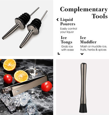 Desain Klasik 11-Piece Bartender Kit Cocktail Smoker Set 750ml/600ml untuk Pabrik