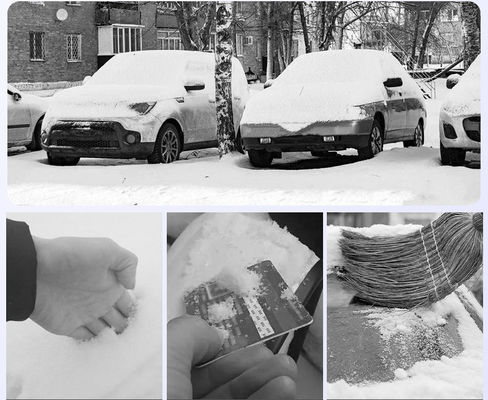 Jendela mobil yang bisa dilepas Salju Ice Scraper Sikat dengan genggaman busa dan Pivoting Head Sample