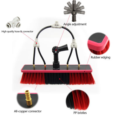 Air Fed Pole Cleaning Brush untuk Long Handle Penghapusan debu Panel Surya Kaca jendela