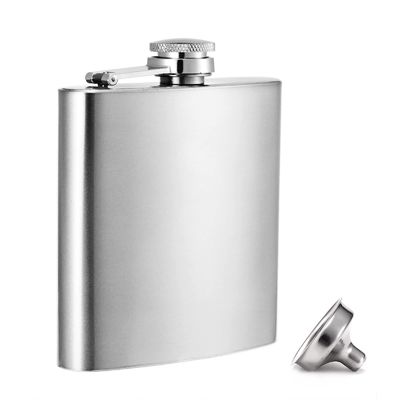 Flask anggur stainless steel yang ditutupi kulit untuk pria 8oz Outdoor Hip Flask Ukuran produk 93*122mm
