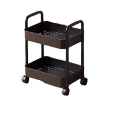 Desain fungsional Rak penyimpanan dua tingkat dengan roda untuk dapur kamar mandi dan kamar tidur
