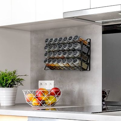 3-Tier Spice Rack Standing Type Metal Spice Bottle Organizer untuk Counter Dapur