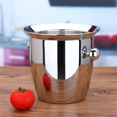 Stainless Steel Ice Bucket untuk 6 Botol Bir Red Wine Customization Promosi Penjualan
