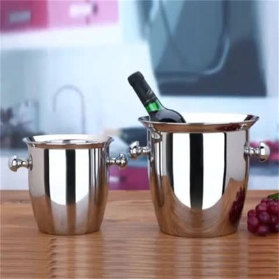 Stainless Steel Ice Bucket untuk 6 Botol Bir Red Wine Customization Promosi Penjualan