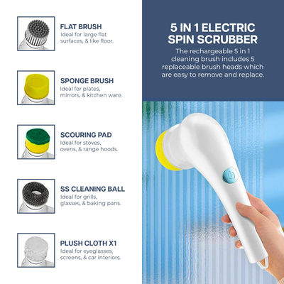 Kepala Sikat yang Bisa Diganti Sikat Pembersih Handheld untuk Pembersih Spin Listrik di Dapur