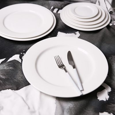 Piring Makan Malam Keramik Putih untuk Koleksi Piring Makan Malam Restoran Hotel