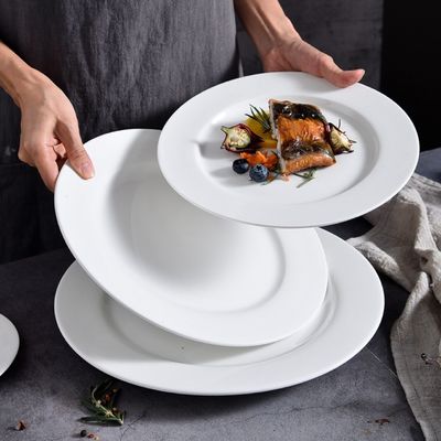 Piring Makan Malam Keramik Putih untuk Koleksi Piring Makan Malam Restoran Hotel