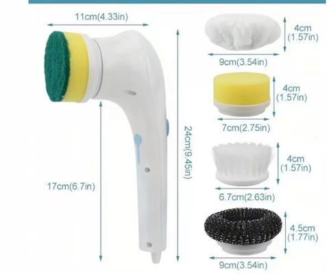 Sponge Style 5 in 1 Cleaning Brush Electric Spin Scrubber untuk dapur dan kamar mandi
