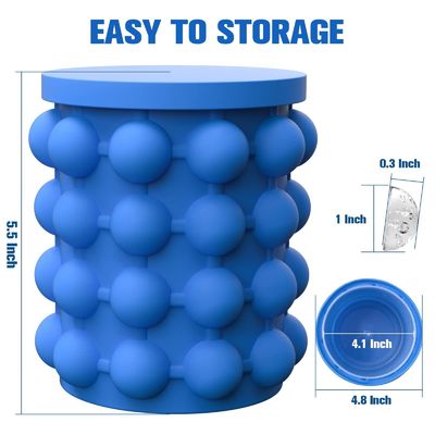 Custom Logo Portable Half Round Ice Chips Ice Bucket dengan Tutup Pub Occasion Biru dan Merah