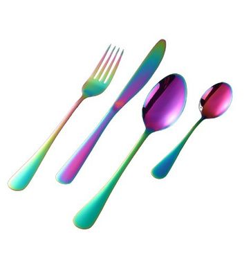 193G Perkakas Bulk Plating Emas Stainless Steel Set Perlengkapan dapur garpu Sapi