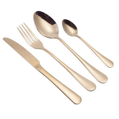 193G Perkakas Bulk Plating Emas Stainless Steel Set Perlengkapan dapur garpu Sapi
